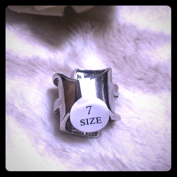 NWT 6.4 Carat Sterling Silver Simulated Diamond Wide Band Wrap Ring - Picture 10 of 13